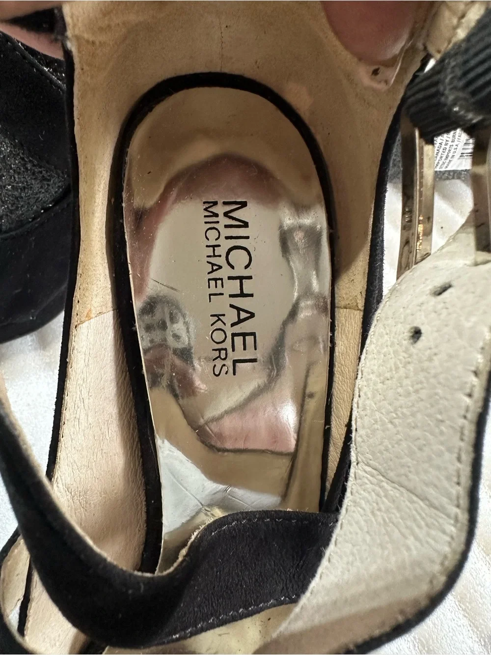 Michael Kors Black Suede Mary Jane High Heels with Buckle